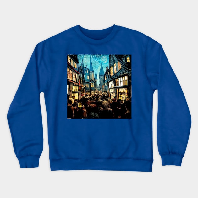 Starry Night in Diagon Alley Crewneck Sweatshirt by Grassroots Green